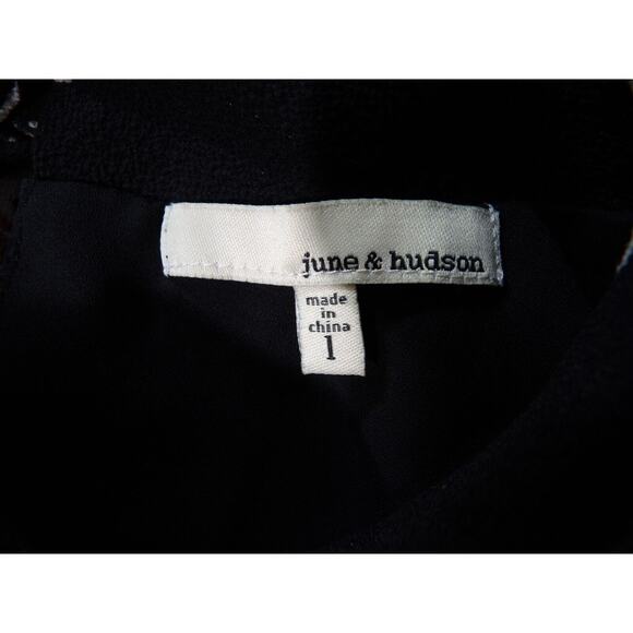 June & Hudson Dress Cold Shoulder Large Black Floral Midi Keyhole Sundress - Picture 4 of 15